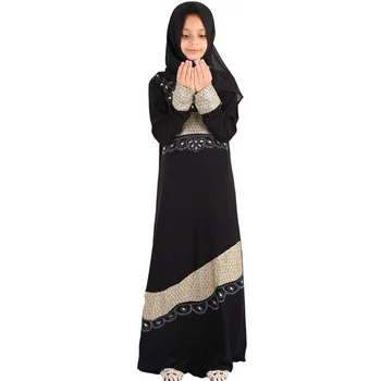 Madingas Musulmonų Mergaičių Suknelės, Saudo Arabija Ramadanas Eid Mubarakas Merginos Ilgas Sijonas Ispanija Belgija Islamo Blizgučiais Merginos Skraiste