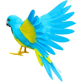 mielas real life &plunksnų sparnus papūga modelio mėlynos ir geltonos paukščių žaislas dovana, apie 20x28cm