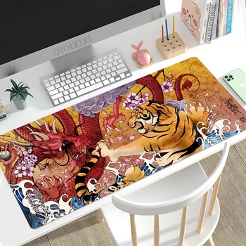 Kinų Stiliaus Dragon & Tiger Mouse Pad Žaidėjus XL Namų HD Naujas Kilimėlis XXL minkštus Biuro neslidus Pelės Padas Pelės Kilimėlis