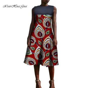 Afrikos Suknelės Moterims Vasaros Rankovių-line Dashiki Suknelė Afrikos Spaudinių Ankara Suknelės, Plius Dydis Moterų Suknelė WY8087