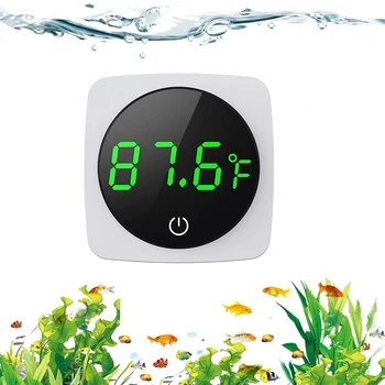 Skaitmeninis Akvariumo Termometras, LED Ekranas, Termometras Už Akvariumo Žuvų Bakas, Aukštas tikslumas ±0.9°F,Palieskite ir Miego Režimas