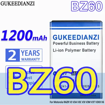 100% Originalus GUKEEDIANZI BZ60 1200mAh Baterija Motorola RAZR V3 V3A V3C V3I V3M V3T V3XX V6 Baterija Batterij