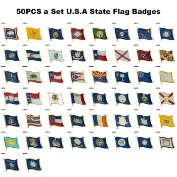 50PCS Rinkinys U. S. Valstybės Vėliavos, Emblemos