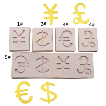 5 Modeliai Pinigus Simboliai Euro Doleris, Juanis Minkštas Silikono Formos 