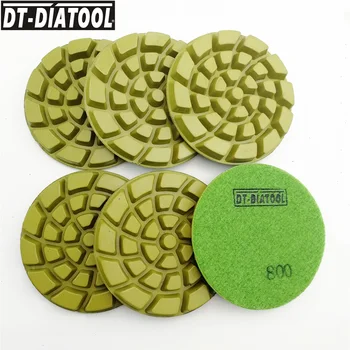 DT-DIATOOL 6pieces 4inch/100mm Dervos Obligacijų Deimantiniai Betono Šlifavimo Diskai, Žvyro, 800 Sutirštės Poliravimo Šluostės, kurių storis 10,5 mm