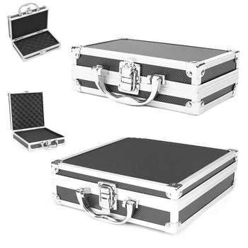 Nešiojamų Aliuminio Įrankių dėžė Saugos įrangos Rinkinys Prietaisų dėžutė Saugojimo Bylos Lagaminą Atsparus smūgiams dėklas Su Kempine