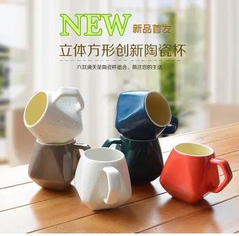 Kūrybinės dovanos naujas dizainas juokinga taures ir puodelius diamond keraminės kavos pusryčiai pieno, arbatos puodelis meilę 6 spalvų namų biuro, dekoratyvinis