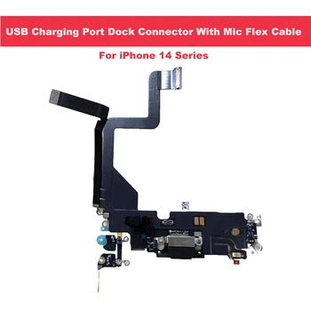 Juoda Balta USB Apačioje Įkrovimo Flex Cable For iPhone 14 Pro Plus MAX Jungtis Įkrovimo Sąsają, Telefono Pakeitimo Remontas Dalis