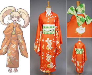 (Sandėlyje) Super Danganronpa 2 Cosplay Kostiumų Hiyoko Saionji Kimono Kostiumas Dress Helovinas Karnavaliniai Kostiumai