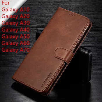 Prabangus Odinis A70 Flip Case For Samsung Galaxy A20 A30 A40 A50 A70 Magnetas Piniginės Padengti Coque a60 Odinis dėklas Aukštos kokybės