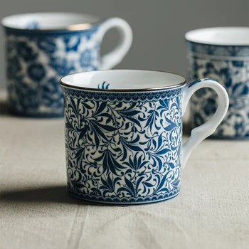 Kinijos Klasikinės Šviesos Prabanga Kavos Puodelį, Keramikos Išskirtinį Europos Popietės Arbata Kaulų Kinija Retro Mėlynos ir Baltos, Retro Stiliaus
