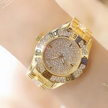 Prabangos Prekės ženklo Moterų Laikrodžiai 38mm dial Diamond Ponios Aukso Kvarciniai Laikrodžiai, Nerūdijančio plieno Laikrodis Moterų Žiūrėti relogio feminino