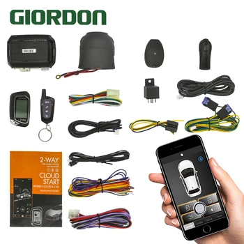 GIORON automobilių signalizacijos LED LCD 2 būdu pradėti ir sustabdyti system shock/vibracijos signalas universalus DC12V turbo saugumo įrenginiu