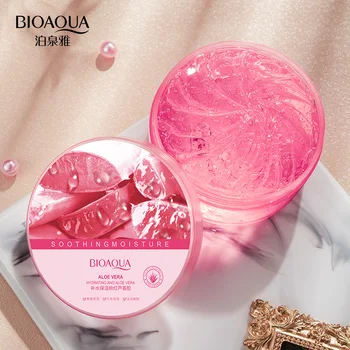 300g rožinė aloe gelis po saulės priežiūros drėkinamasis losjonas drėkina veido kaukė aloe gelio, veido priežiūra, odos priežiūros produktai