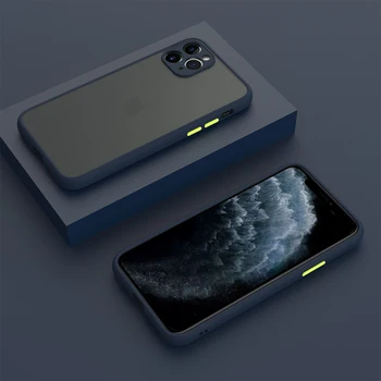 Matinis Atveju iPhone, 12 Mini Pro 11 Max 11Pro 12Pro iPhone12 X XS XR 7 8 Plus SE 2020 m., Mėlynos spalvos Dangtelis vaizdo Kameros Apsaugos Priedai