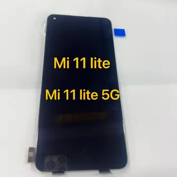 Originalus Amoled Už Xiaomi Mi11 Lite M2101K9AG Ekranas Touch Ekrano Skydelis skaitmeninis keitiklis Pakeitimo Mi 11lite 5G LCD