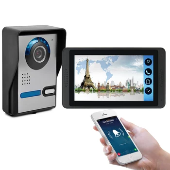 7 colių WiFi Doorbell Capacitive Jutiklinis Ekranas Laidinio Telefono Nuotrauka Nuotolinio Valdymo Home Video Domofonas Saugumo Kameros Butas