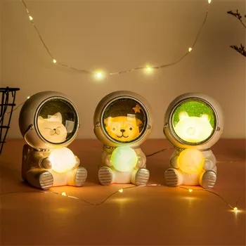 LED Nakties Šviesos Stalo Dekoratyvinis Apšvietimas Darželio Mėnulio Lempos Astronautas Lentelė Žibintai, Led žibintai, miegamasis dekoracija Gimtadienio Dovana