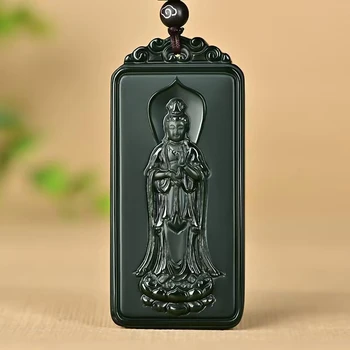 Brangus Jis Tian Jade Bodhisatvos Pakabukas Amuletas Carven Dvipusis Netsuke Talismanas Palaiminimas