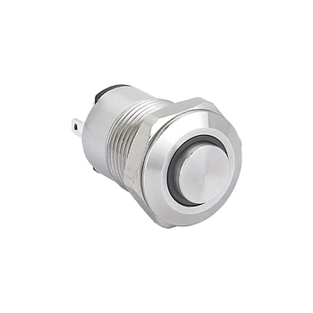 12MM naujas metalo, Nerūdijančio plieno, trumpalaikiais arba latching mygtukas jungiklis su žiedu LED šviesos PM125F(H)-10E/S