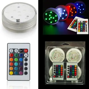4PCS LED Povandeninis Apšvietimas - Baterija LED Akcentas Šviesos Spindulių nuotolinio valdymo pultai, Vestuvių, Puošmena, Helovinas, Šalies Žibintai