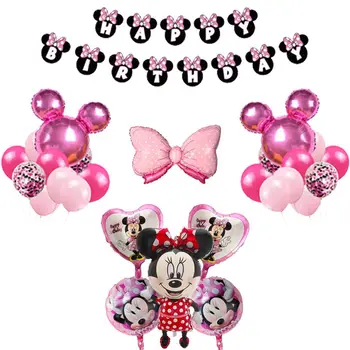 1set Minnie Mouse Balionai Vaikai Šalis Tiekia Lankas Minnie Folija Balionų Rinkinį Mergaitėms Baby Shower Gimtadienio Apdaila