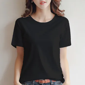 naujas korėjos mados laisvi ir universalus pusė rankovės drabužiu T-shirt moterims, vasaros 2021