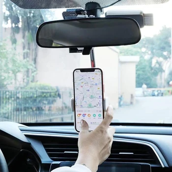 Automobilinis Telefono Laikiklis mobiliųjų Telefonų Turėtojas 360° GPS Išmanųjį telefoną Prijungti galinio vaizdo Veidrodis Auto Galinės Atramos Pagalvėlės Mobiliųjų Telefonų Priedai