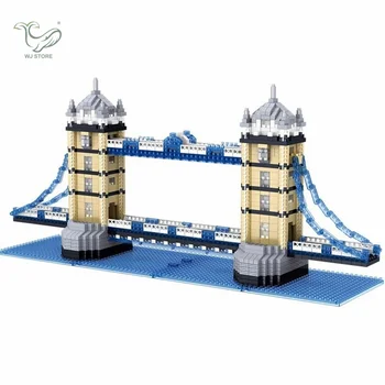 Pasaulio Architektūros 1936pcs UK London Tower Bridge, Statyba Blokai 3D Modelį 