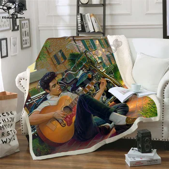 Naujausias dainininkas Elvis Lopas Dizaino Antklodė Pliušinis 3d Atspausdintas Suaugusiųjų Sofa Sherpa Vilnos Antklodė Wrap Antklodė Mikropluošto 002