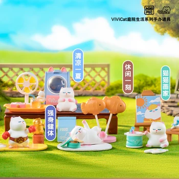 Popmarts Aklas Lauke ViViCat Kiemas serijos Prop Kawaii Pav Lėlės Rinkti Apdailos Mielas Anime Modelis Žaislai