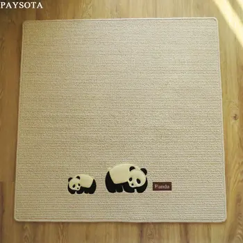 PAYSOTA Siuvinėjimo Panda Smėlio spalvos Kilimas Kava Plonas Aikštėje Kilimėlis Kėdės Pagalvėlės, Kilimėlio