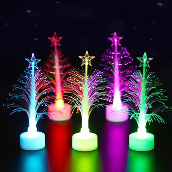 LED Spalvinga Optinio Pluošto Kalėdų Eglutės Dirbtinės Mini eglutę su Topper Star Namų Dekoro Kalėdos Naujųjų Metų Dovanos Vaikams