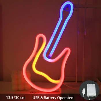 Custom Gitara LED Neonas Pasirašyti Šviesos Sienos Kabo Dekoro Namų Šaliai Kambario Dekoro Neoninės Lempos Gimtadienio Dovanos Berniukams Mergina Vaikų
