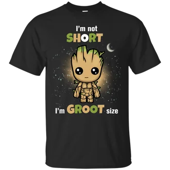 Kūdikių Groot aš Ne Trumpą aš Groot Dydžio Marškinėlius Juoda Medvilnės Vyrų Juokinga, 100% Medvilnės Marškinėliai Tee