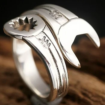 sidabro originalus kūrybinės valdinga perdėti nišą dizaino meistriškumo be inkrustacijos vyrų atidarykite reguliuojamas raktas žiedas