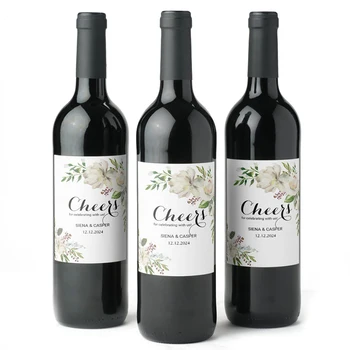 18PCS Customed Vyno Butelis Etiketes, Individualizuoti Logotipą, atsparus Vandeniui Pakuotės, Etiketės 