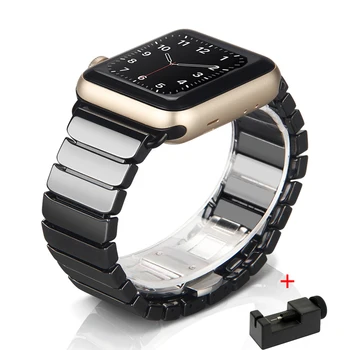 Keramikos Žiūrėti Diržu, Apple Watch 7 6 5 4 SE Juosta 45mm 44mm 40mm Smart Žiūrėti Apyrankė Keramika Watchband už iWatch 3 42MM 38MM