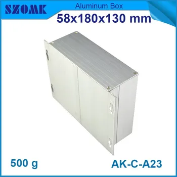 10 vnt./daug sidabro spalvos naujas atvykimo užsakymą aliuminio dėžutė 58(H)x180(W)x130(L) mm mažų aliuminio dėžutė hammond, metalinės talpyklos