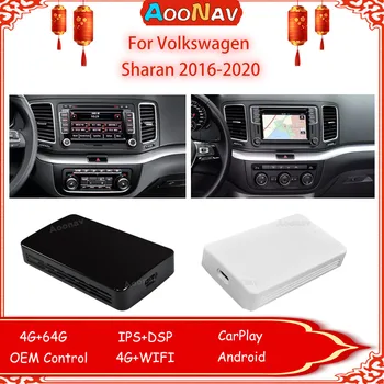 Android10 Volkswagen Sharan 2016-2020 Belaidžio ryšio Dubliavimas Dongle Automobilių AI Adapteris Box Auto CarPlay 64G GPS Navigacijos RK3328