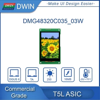 DWIN 3.5 Colių 480*320 HMI Protingas UART TFT LCD Ekranas Modulis STM32 ESP32 PLC 