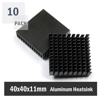 10vnt Gdstime 40x40x11mm Aliuminio Heatsinks Radiatoriaus Aušinimo radiatorius Elektroninių Lustų IC LED Šiluminio Laidumo Bakstelėkite