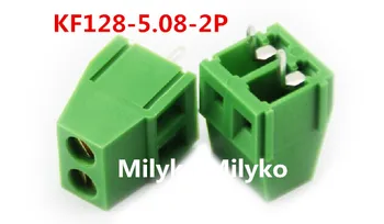 100VNT KF128-5.08-2P KF128 2Pin 5.08 mm Tiesiai Pin PCB Varžtas Gnybtų Bloko ROHS