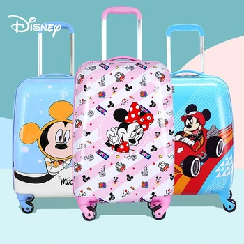 Disney Vaikams, Kelionės Lagaminą Vaikams Vežti Bagažą su Ratais Mickey Mouse Animacinių filmų Geležinkelių Bagažo Vežimėlio Atveju Mergaitėms Dovanų