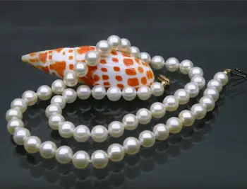 AAA+ puikus gražus 9-10mm baltas akoya perlų karoliai 25