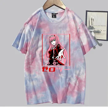 Anime Darling Į Franxx Nulis Du Unisex Marškinėliai Trumpomis Rankovėmis Atsitiktinis Unisex Viršūnės
