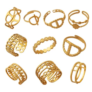 Mados Moterų Žiedas, Nerūdijančio Plieno, Reguliuojamas Žiedo Mados Šaliai, Papuošalai Geometrinis Estetika Atidaryti Žiedas Paprastas Klasikinis