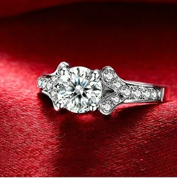 1Ct Asfaltuotas Prekės Papuošalai Diamond Ring Sužadėtuvių Mergaitė Platinum 950 Papuošalų Pusiau Kalno Vestuvių Žiedas