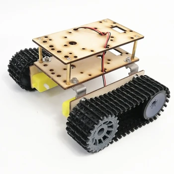 Ekonomikos robotas dvigubo sluoksnio medinis bakas, važiuoklė TT variklis 3-9v stebimi pažangiojo automobilio važiuoklė