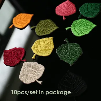 10pc/daug geležies spalvinga lapų dėmės drabužių lapų siuvinėjimo lyginimo aplikacijos parches įklija, krepšiai, kuprinės džinsai